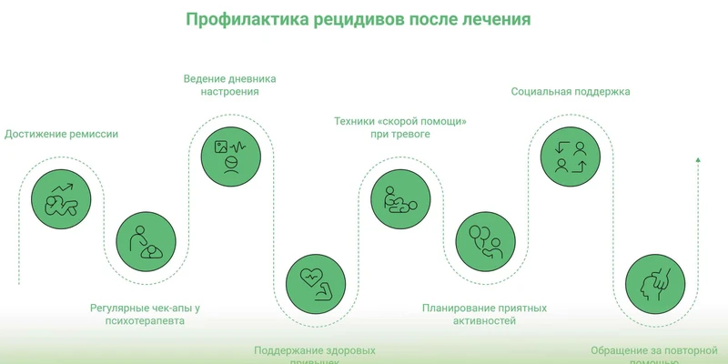 Инфографика про профилактику рецидивов после лечения